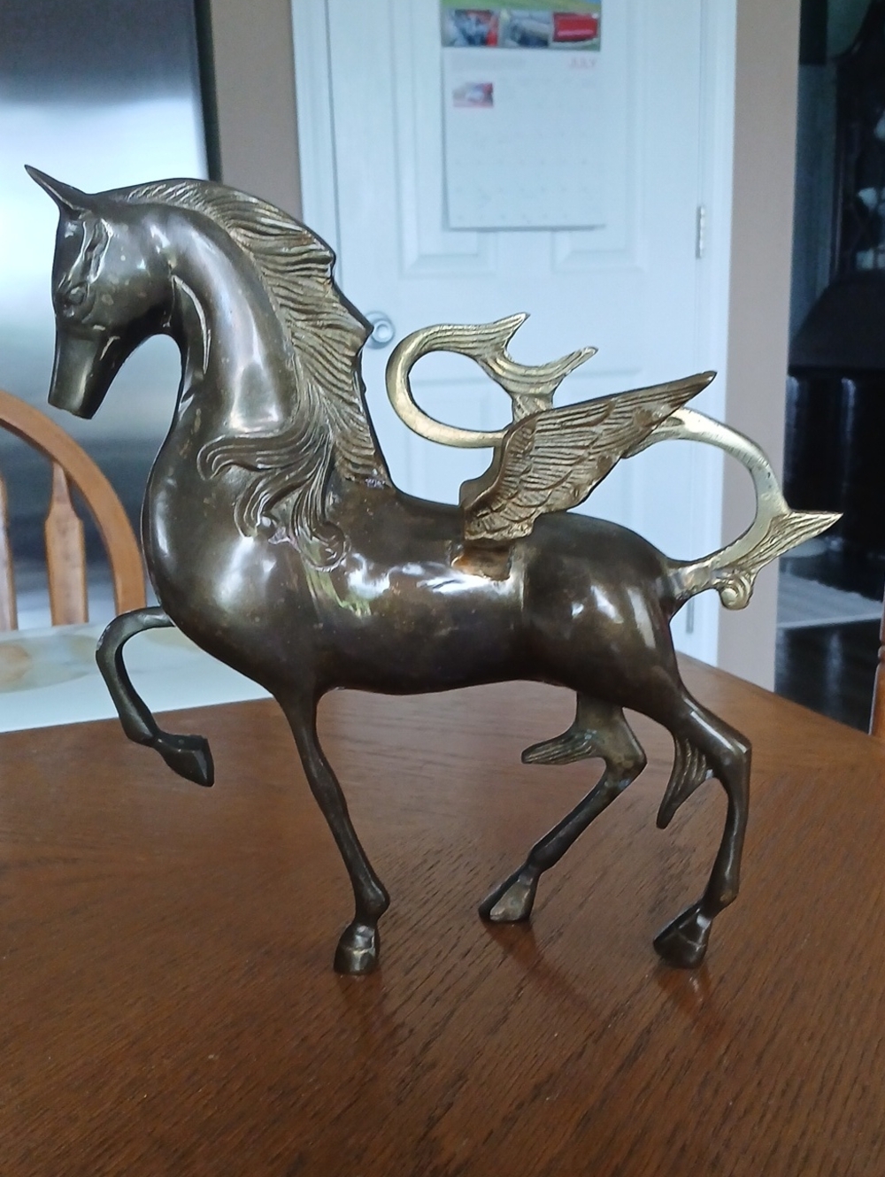 Brass Pegasus Sculpture - Bronze Finish Decorative Horse Statue